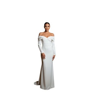 A.L.C. White Off-the-Shoulder Long Sleeve Maxi Dress Size 2